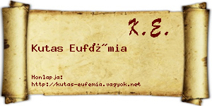 Kutas Eufémia névjegykártya